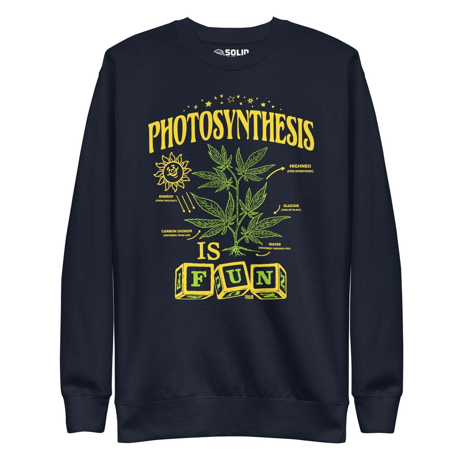 Men's Photosynthesis Is Fun Vintage Classic Sweatshirt | Funny Marijuana Fleece | Solid Threads