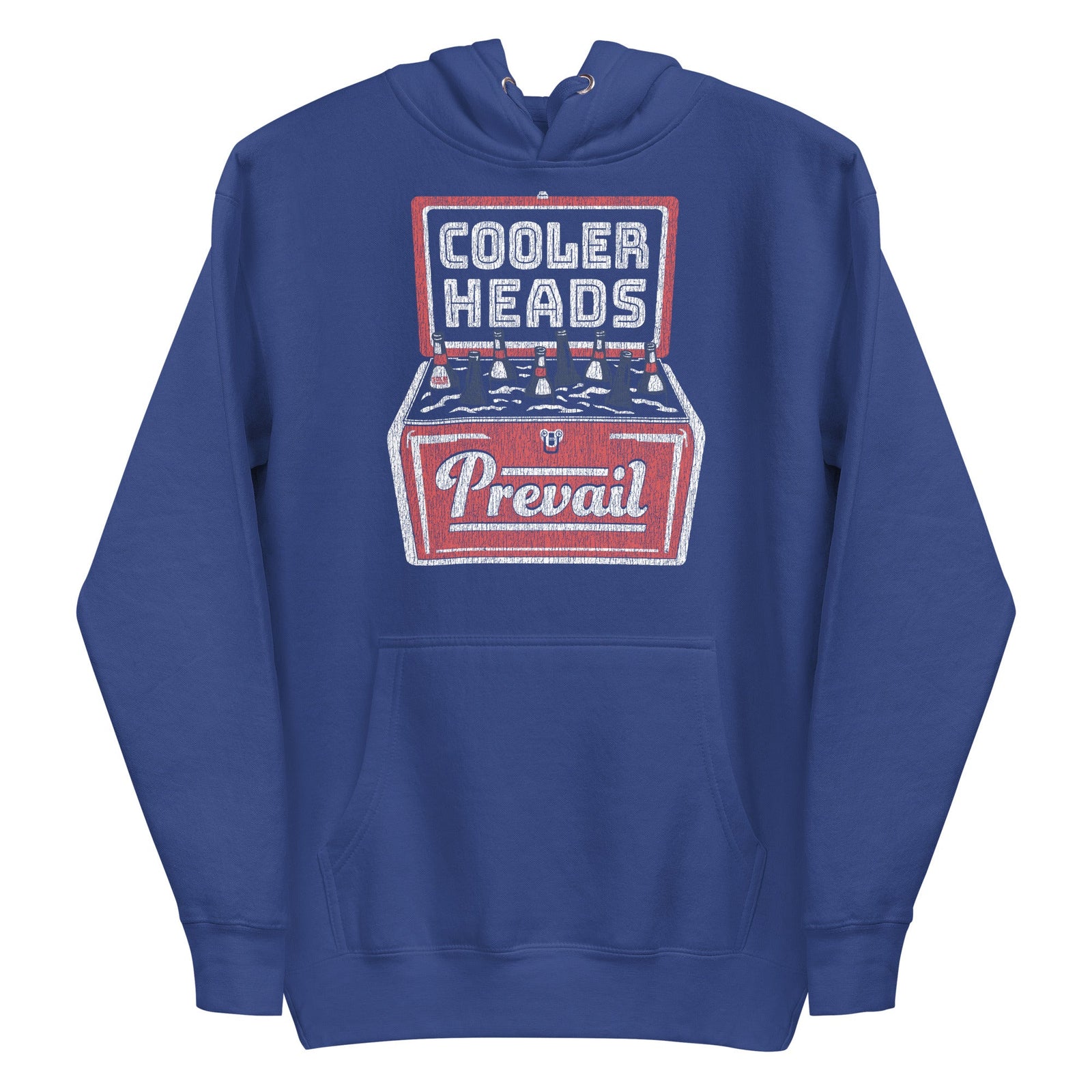 Cooler Heads Vintage Classic Pullover Hoodie | Funny Drinking Fleece | Solid Threads