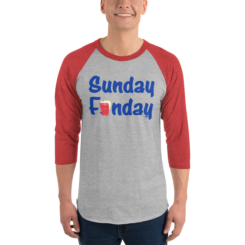 Sunday Funday 3/4 Sleeve Baseball Tee