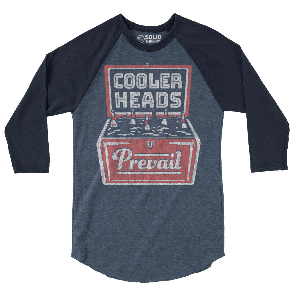  Cooler Heads Prevail Vintage Baseball Tee | Retro Summer Drinking Raglan | Solid Threads