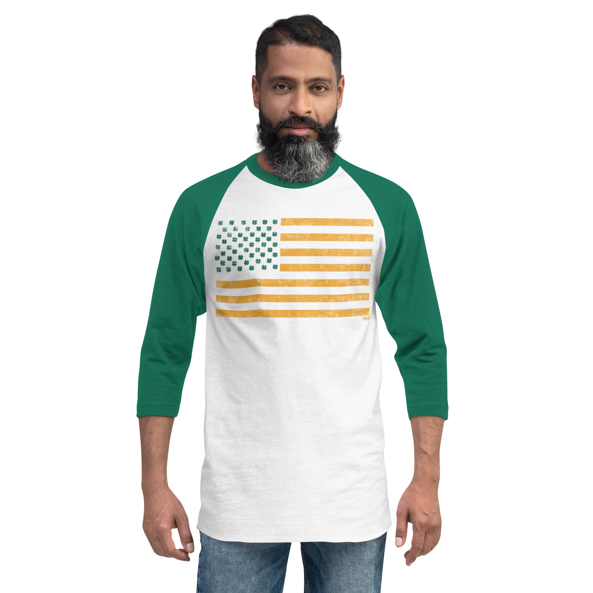  Irish American Vintage St Paddy's Baseball Tee | Retro Irish Pride Raglan | Solid Threads