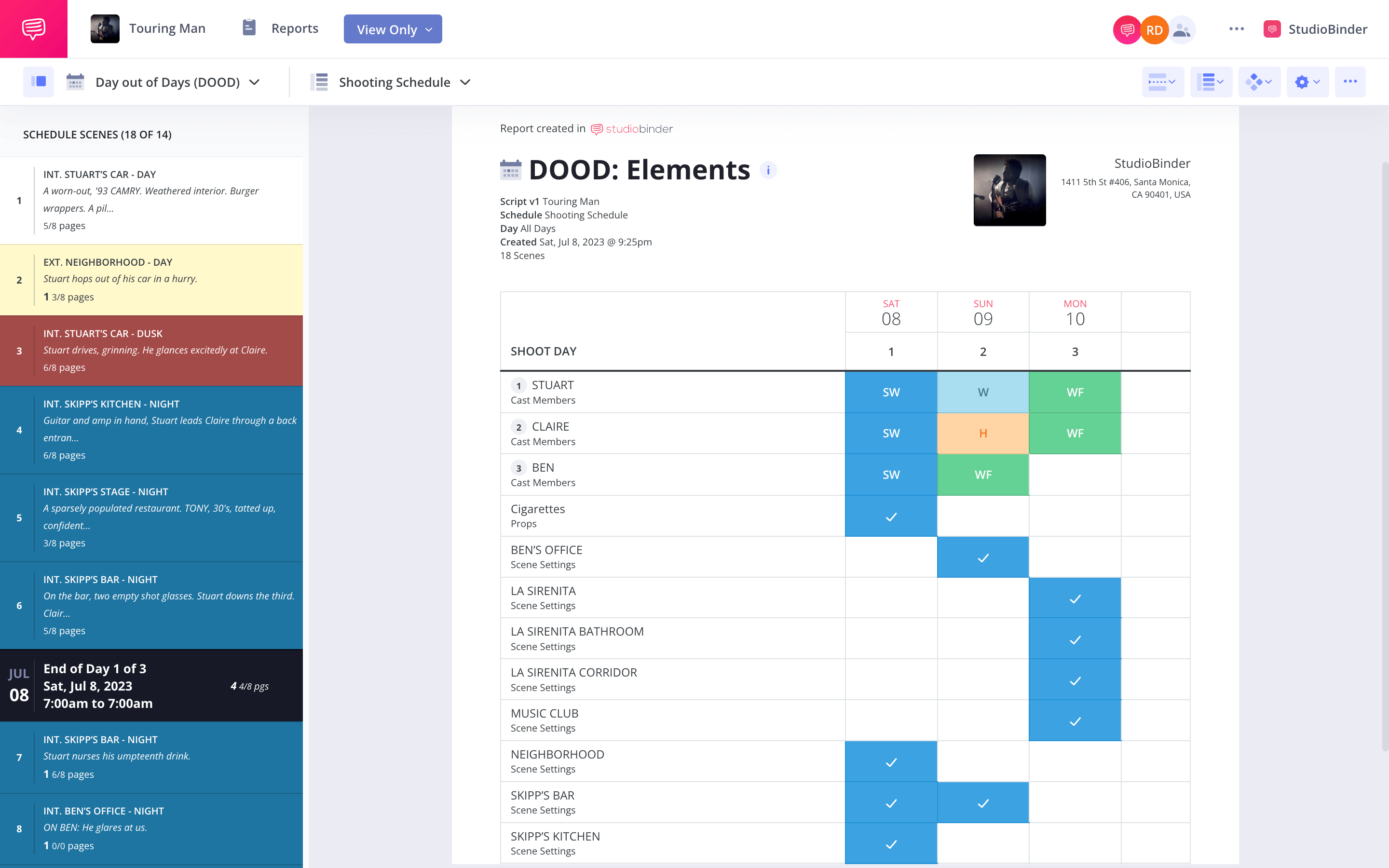 Day out of Days Report Explained DOOD Report Example StudioBinder Shooting Schedule Software Day out of Days Report Explained DOOD Report Example StudioBinder Shooting Schedule Software